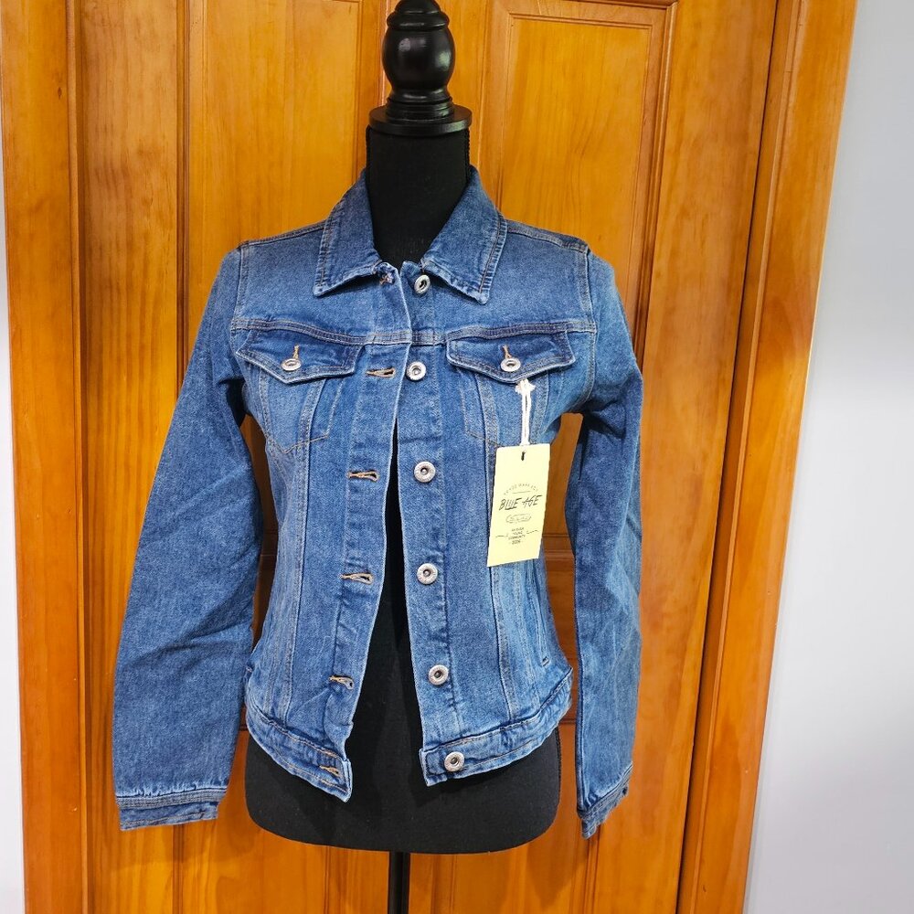 Cotton Blend Stretch Denim Jacket